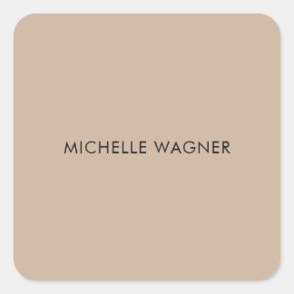 Professional Modern Plain Elegant Minimalist Square Sticker