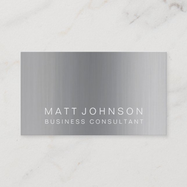 Professional Modern Plain Metal Business Card (Front)