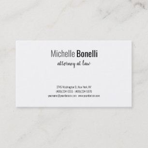 Professional Modern Plain Minimalist Attorney Law Business Card