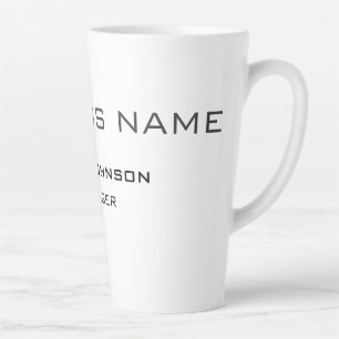 Professional Modern Plain Simple Latte Mug