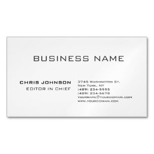 Professional Modern Plain Simple Magnetic Business Card