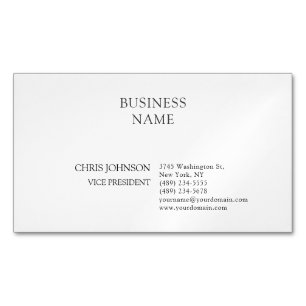 Professional Modern Plain Simple  Magnetic Business Card