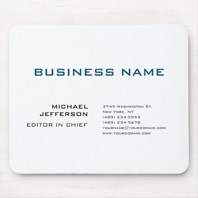 Professional Modern Plain Simple Mouse Mat (Front)