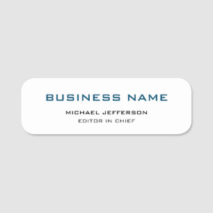 Professional Modern Plain Simple Name Tag