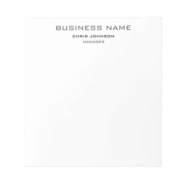 Professional Modern Plain Simple Notepad (Front)