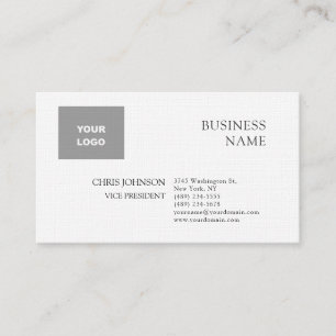 Professional Modern Plain Simple Premium Linen Business Card