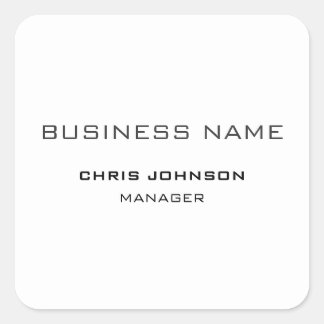 Professional Modern Plain Simple Square Sticker