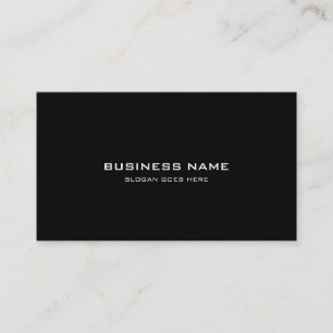 Professional Modern Plain Stylish Black And White Business Card