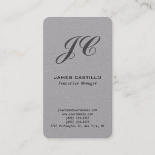 Professional Modern Premium Grey Monogram Business Card