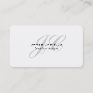 Professional Modern Premium Grey Monogrammed Business Card