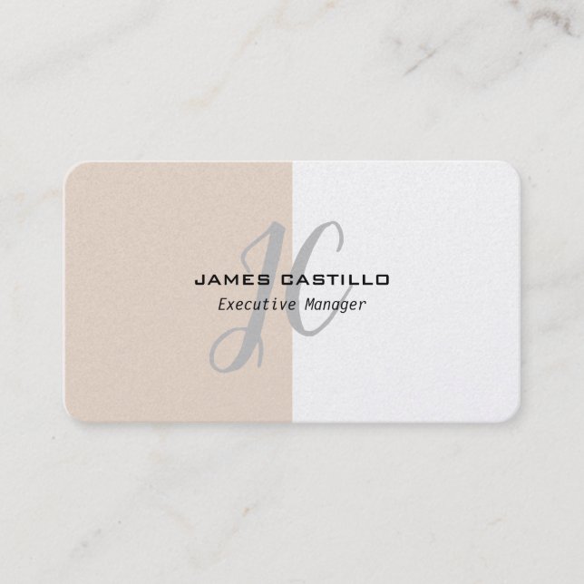Professional Modern Premium Pearl Monogrammed  Business Card (Front)