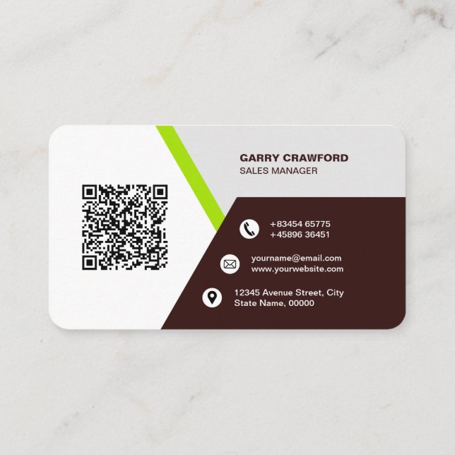 Professional Modern QR Code Custom Personalised  B Business Card (Back)