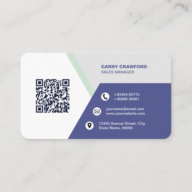 Professional Modern QR Code Custom Personalised Bu Business Card (Back)