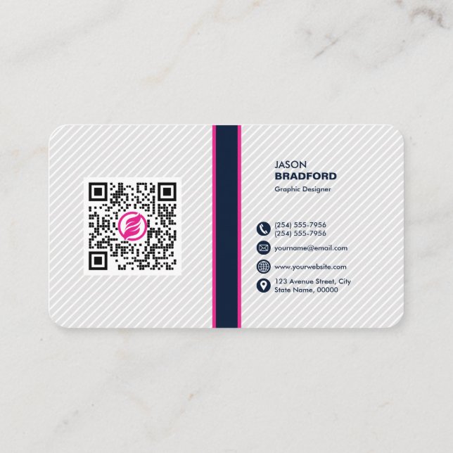 Professional Modern QR Code Custom Personalised Bu Business Card (Back)