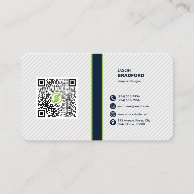 Professional Modern QR Code Custom Personalised Bu Business Card (Back)
