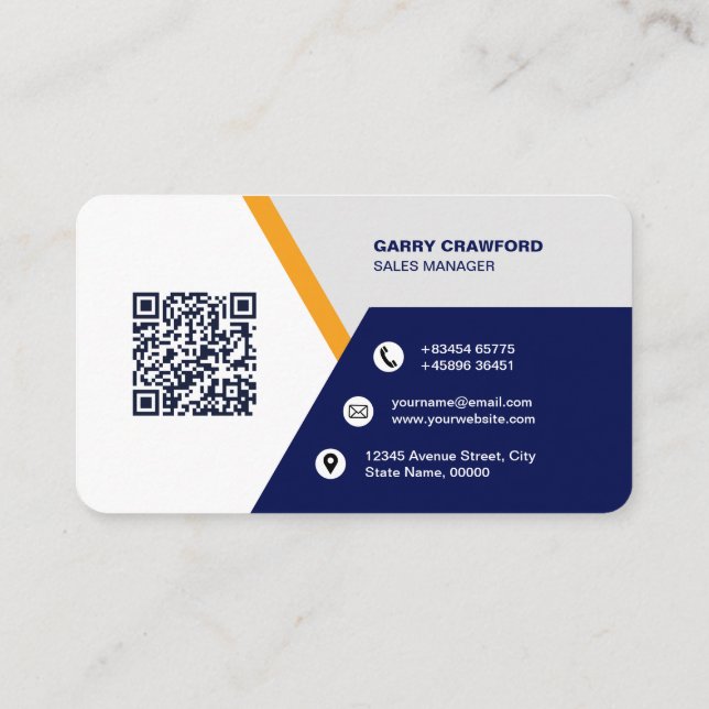 Professional Modern QR Code Custom Personalised Bu Business Card (Back)