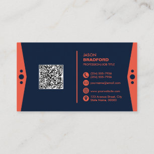 Professional Modern QR Code Custom Personalised Business Card