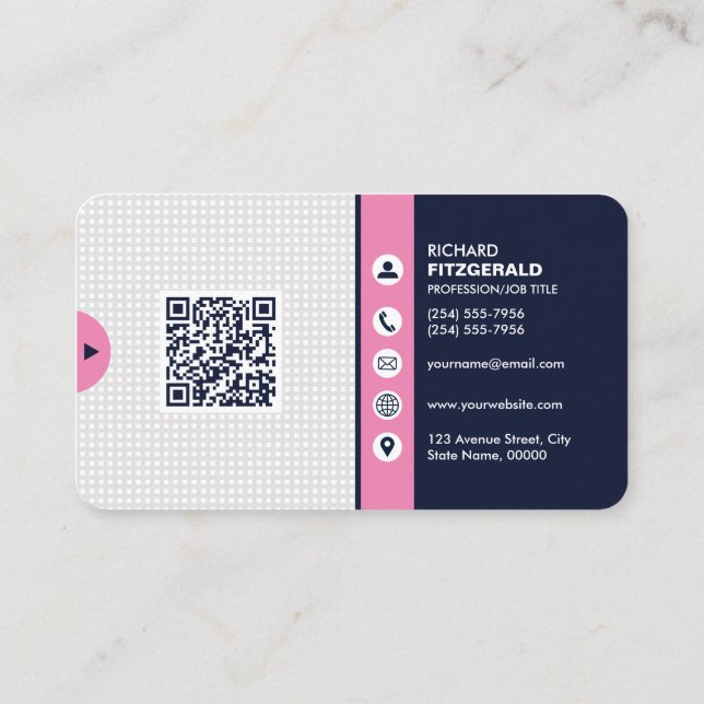 Professional Modern QR Code Custom Personalised Business Card (Back)
