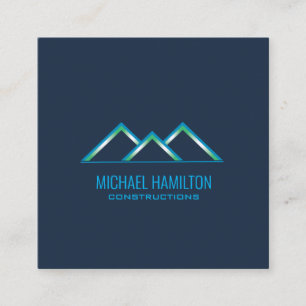 Professional modern real estate construction logo square business card