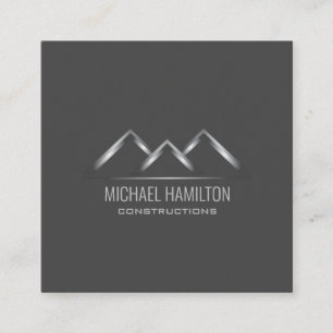 Professional modern real estate construction logo square business card