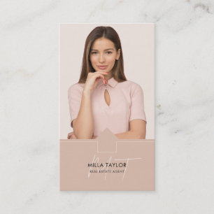 Professional Modern Real Estate Monogram Photo Business Card