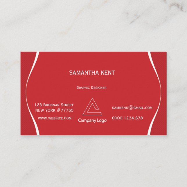 Professional Modern red and white Business Card (Front)