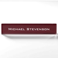 Professional Modern Red Business Desk Nameplate