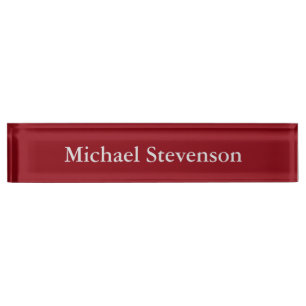 Professional Modern Red Business Desk Nameplate