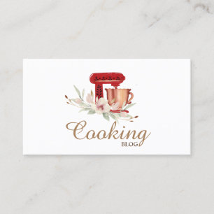Professional,Modern,Red Mixer Flower,Cooking  Business Card