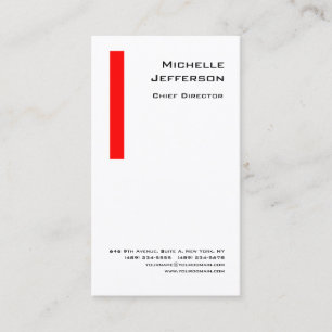 Professional Modern Red White Business Card