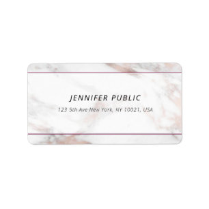 Professional Modern Rose Marble Template Address Label