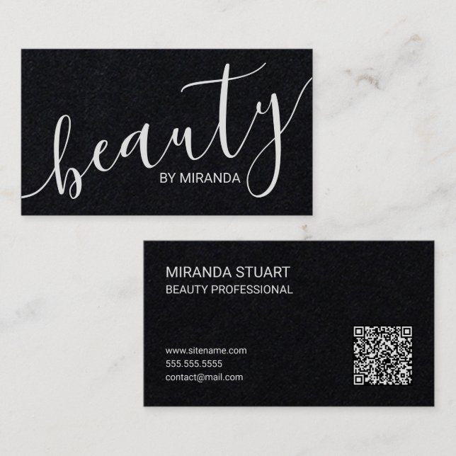 Professional Modern Script Beauty Specialist Business Card (Front/Back)