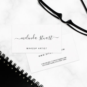 Professional Modern Script Black and White Business Card