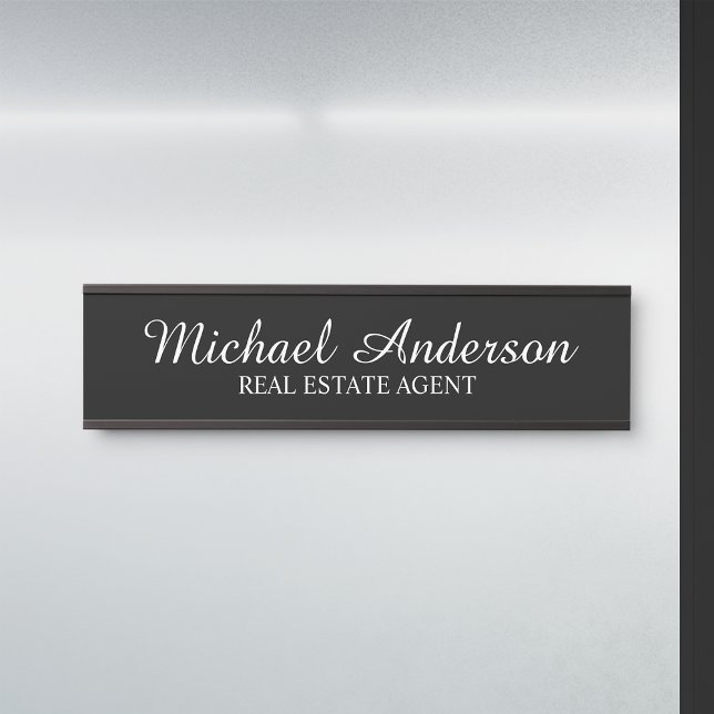 Professional Modern Script Black and White Door Sign (Creator Uploaded)