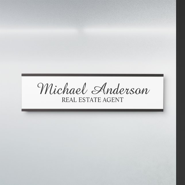 Professional Modern Script Black and White Door Sign (Creator Uploaded)