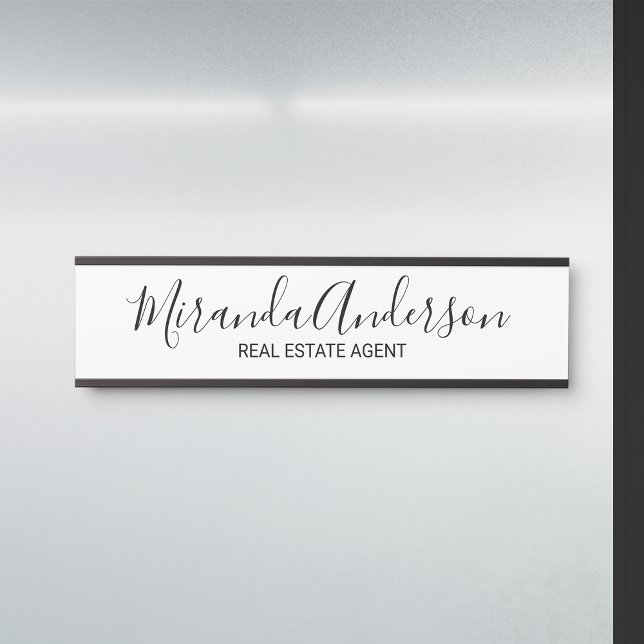 Professional Modern Script Black and White Door Sign (Creator Uploaded)