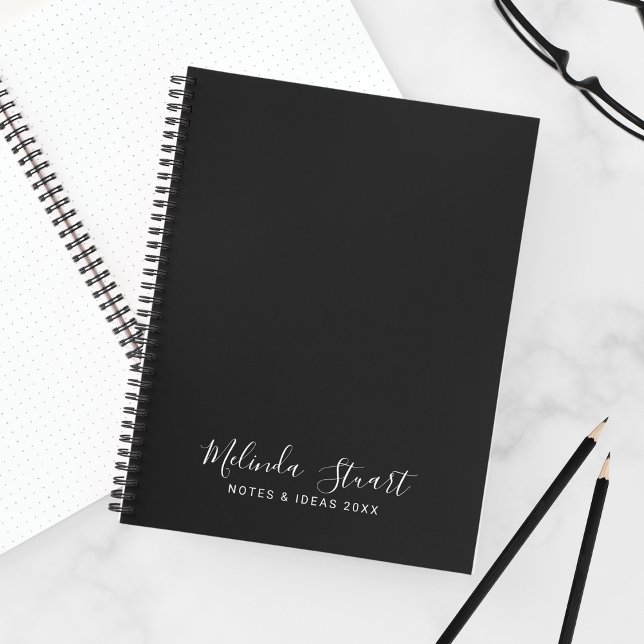 Professional Modern Script Black and White Notebook (Creator Uploaded)