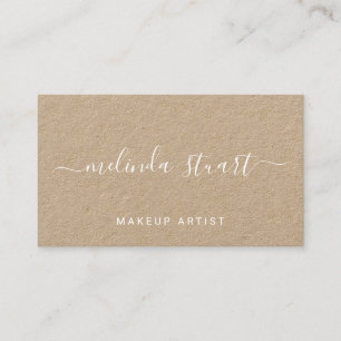 Professional Modern Script Kraft Paper Business Card