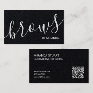 Professional Modern Script Lash & Brow Technician Business Card