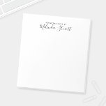 Professional Modern Script Notepad<br><div class="desc">Professional Modern notepad featuring name in black modern script font style with custom text in black modern sans serif font style on white background.</div>