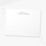 Professional Modern Script Notepad<br><div class="desc">Professional Modern notepad featuring name in black modern script font style with custom text in black modern sans serif font style on white background.</div>