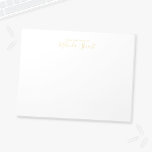 Professional Modern Script Notepad<br><div class="desc">Professional Modern notepad featuring name in gold modern script font style with custom text in gold modern sans serif font style on white background.

Please note: The foil details are simulated in the artwork. No actual foil will be used in the making of this product.</div>