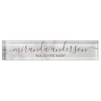 Professional Modern Script White Marble