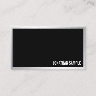 Professional Modern Silver Stylish Minimalist Business Card