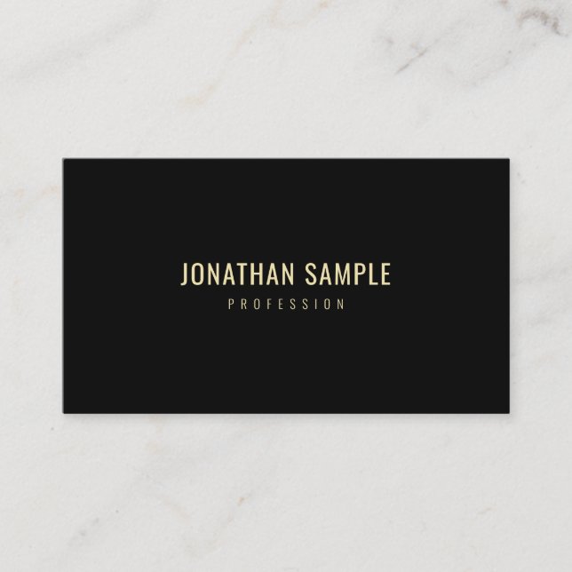 Professional Modern Simple Black Gold Elegant Luxe Business Card (Front)