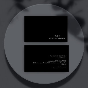 Professional Modern Simple Black Minimalist Business Card
