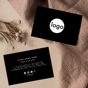 Professional Modern Simple Black Minimalist  Business Card