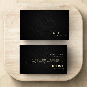 Professional Modern Simple Black Minimalist Business Card