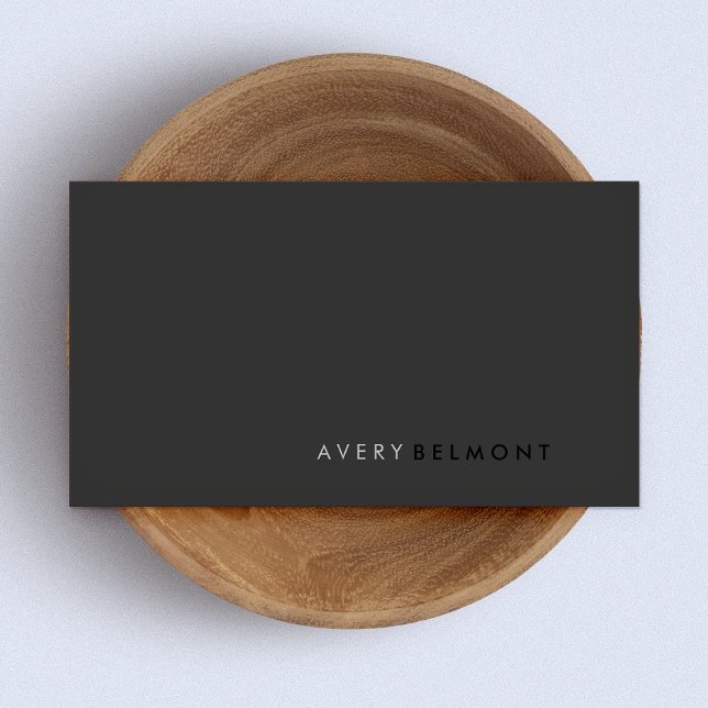 Professional Modern Simple Black Minimalist Business Card (Creator Uploaded)