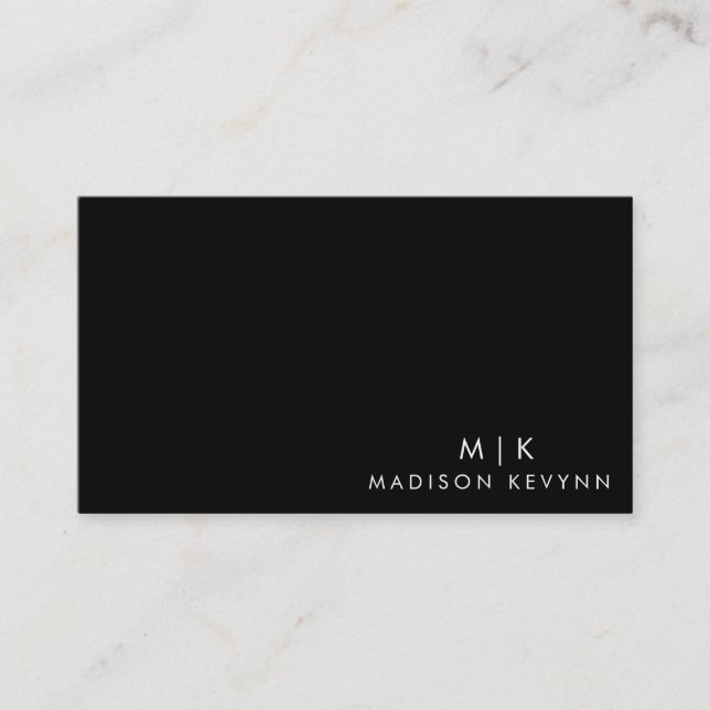 Professional Modern Simple Black Minimalist  Business Card (Front)
